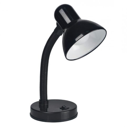 LUMINÁRIA MESA CLÁSSICA E-27 BIVOLT – PRETA C/BRANCO - DECORLUX