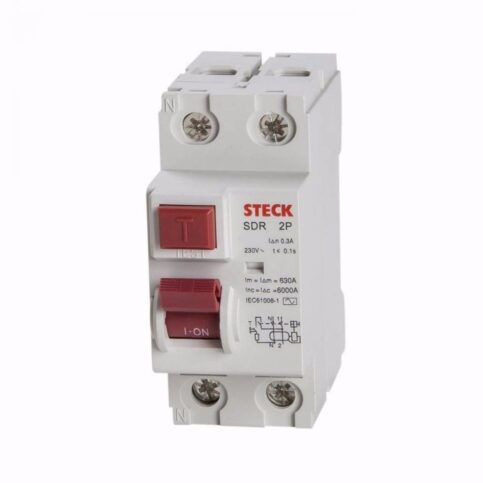 DISJUNTOR INTERRUPTOR DIFERENCIAL - SDR 2P 25A 30MA  -  STECK