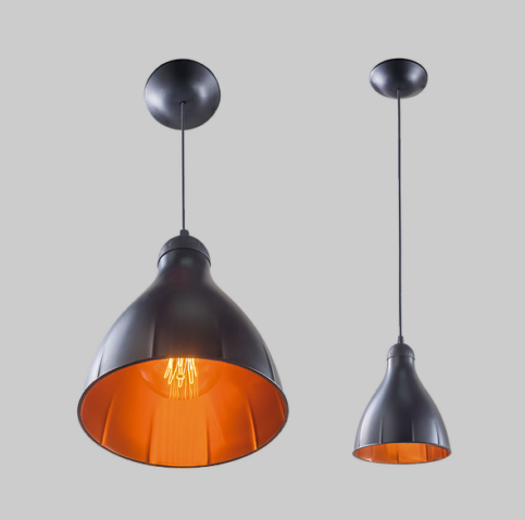 PENDENTE TULIPA COQUEIROS - E27 PRETO/COBREADO - DEMI