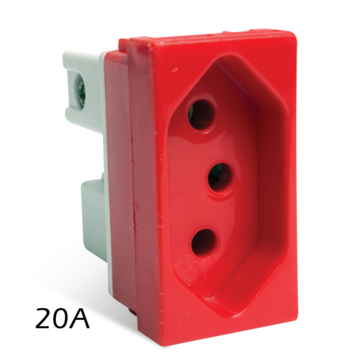 MÓDULO TOMADA 2P+T 20A VERMELHO – STELLA STECK