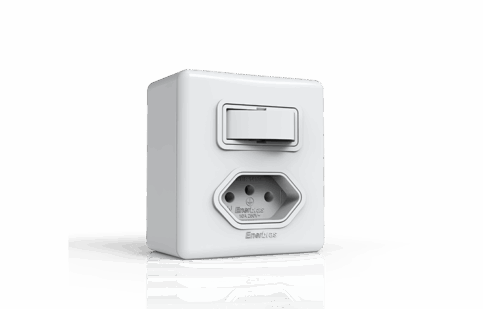 INTERRUPTOR 1+TOMADA 2P+T 10A 250V - SOBREPOR - ENERBRAS