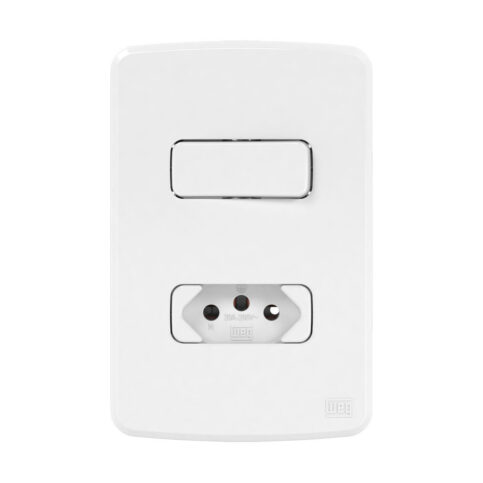 INTERRUPTOR 1 TECLA SIMPLES+TOMADA 20A  COMPOSÉ BRANCO