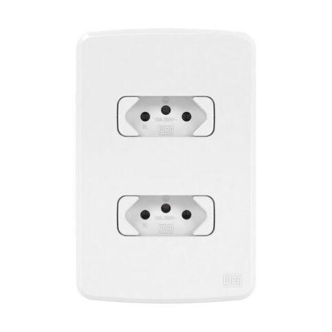 TOMADA DUPLA  2P+T 10A 250V WEG COMPOSÉ BRANCO
