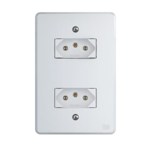 TOMADA DUPLA 2P+T 10A/250V WEG EQUILLE BRANCO